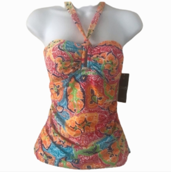 Chaps Tankini Swim Top Halter - Picture 2 of 13